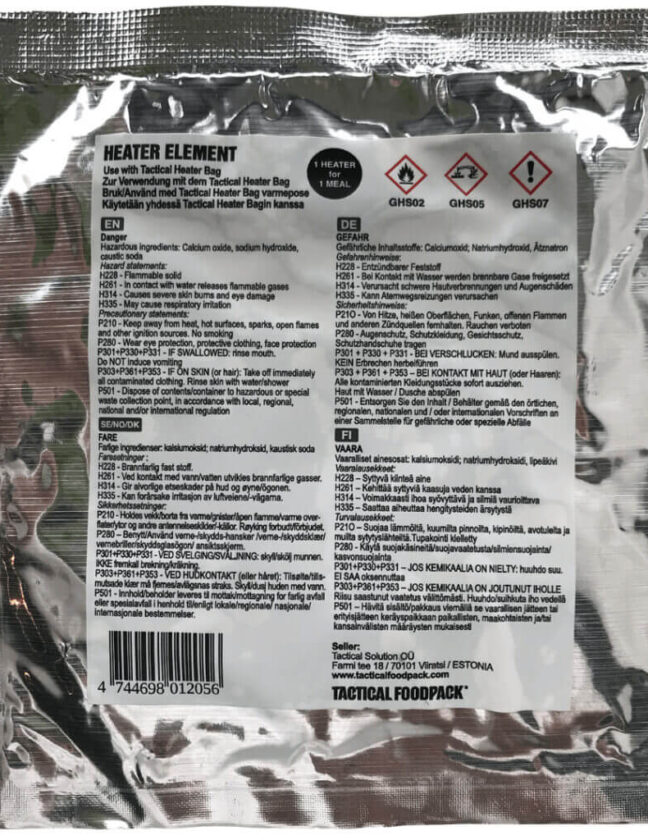 Lebensmittel-Erwärmungsbeutel mit Heizelement eins
