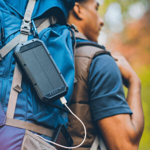 power bank with solar panel charging camping